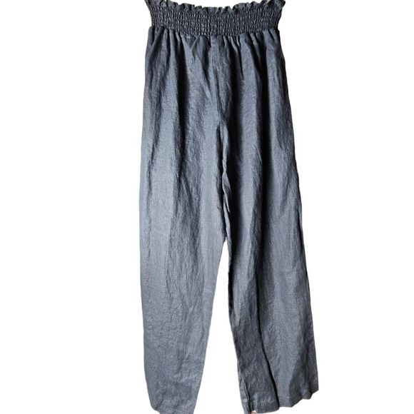 House of Harlow 1960 Smocked Waist Wide Leg Linen Pants Size Small - Picture 3 of 7